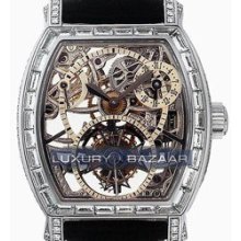 Skeleton Tonneau Shape Tourbillon (Platinum-Diamond/Leahter)