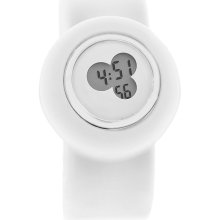 Slap-On Bracelet XL 43MM White Jelly Digital Alarm Quartz Watch