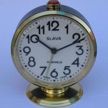 Slava Alarm Clock Ussr / Soviet Union 1980's Nos+original Box