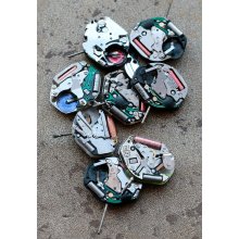 Small digital watch chips -- set of 8