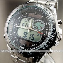 Solar Fashion Sport Chronograph Analog Digital El Men Wrist Watch Wg029