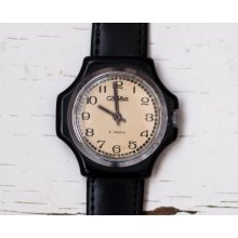 Soviet watch russian watch men watch - black clock face watch -men's wrist 