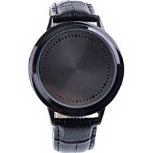 Sports Digital LED Watch Touch Plate Synthetic Leather Band Quartz Wat