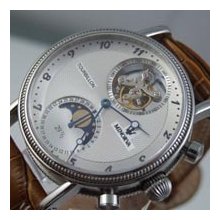 Ss 29 1/2 Moonphase Date Real Flying Tourbillon Watch