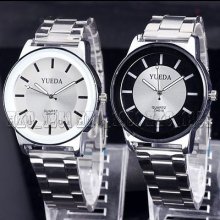 Stainless Steel Style Fashion Wrist Quartz Watches Black Gift