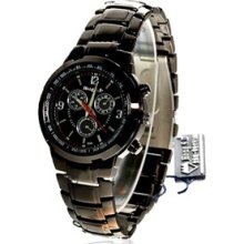 Stainless Steel Watchband Quartz Wrist Watch Luminous Hands