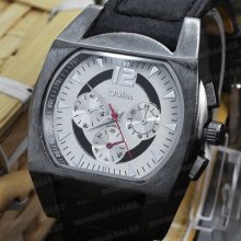 Stainless White Color Pointer Men's Quartz Boy Wristwatch Synthetic Leather