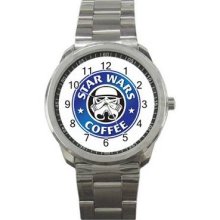 Starbucks Coffee Parody Unisex Silver-Tone Sports Metal Watch 12