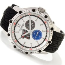 Stauer Men's Vanguard Quartz Stainless Steel Silicone Strap Watch