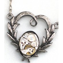 Steampunk - Gothic Heart - Vintage Watch Parts - Neo Victorian - By Gl