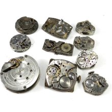 Steampunk Jewelry Supplies Vintage Mechanical Watch Parts Movements Lot Silver Steampunk Supplies Watch Parts DIY Steampunk - 152