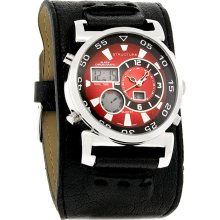 Structure By Surface Red/Blk Digital/Analog Alarm Chronograph Quartz Watch 32371