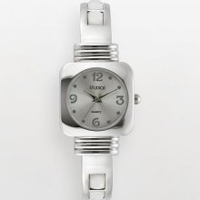 Studio Time Silver Tone Mother-Of-Pearl Bangle Watch - Women