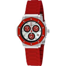 Stuhrling Original 180r 1116h7 Cosmo Girl Chrono Red Ladies Watch