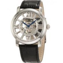 Stuhrling Original 280.33152 Mens Stainless Steel Caseandamp;#44; Lifestyles Winchester Terrace Mechanical Skeleton Silvertone Watch