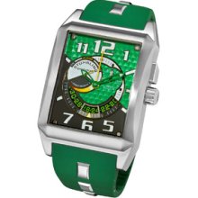 Stuhrling Original Men's Mad Man Complex Green Rubber Strap Swiss