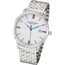 Stuhrling Prestige 307b Mens Swiss Kingston Grand Quartz Date Ss/white Watch