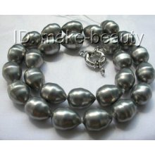 Stunning Big 15mm Baroque South Sea Shell Pearl Necklace D449