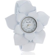 Stylish Flower Quartz Watch Bracelet (White)