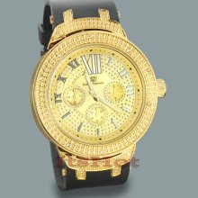 Super Techno Watches: Mens Diamond Watch 0.10ct Yellow