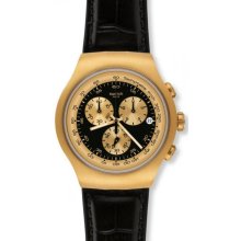 Swatch Golden Hide Black Mens Watch YOG403