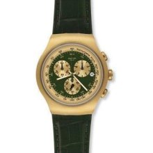 Swatch Golden Hide Green Mens Watch YOG406