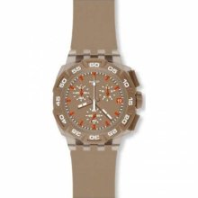 Swatch Men's Originals SUIT400 Beige Rubber Quartz Watch with Beige Dial