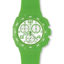 Swatch SUIG400 White Dial Green Chronograph Men's Watch