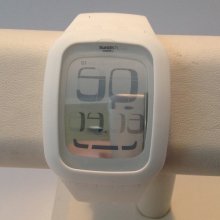 Swatch Touch White Digital Black Silicone Unisex Watch Surw100