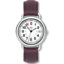 Swiss Army Victorinox 24529 Mens Cavalry Brown Leather White Watch