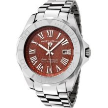 Swiss Legend Men Red Sandstone Dial Tungsten Watch for Men 18010A-55/W NEW