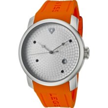 Swiss Legend Men's Quartz Watch With Silver Dial Analogue Display And Orange Silicone Strap Sl-20028-02S-Org