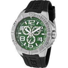 Swiss Legend Men's Super Shield Chronograph Green Dial Black Silicone