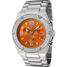 Swiss Legend Men's Throttle Chronograph Orange Dial Stainless Steel