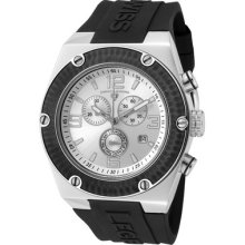 Swiss Legend Men's Throttle Chronograph Silver Dial Black Bezel Black