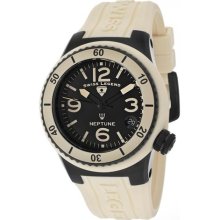 SWISS LEGEND Watches Women's Neptune (40 mm) Black Dial Beige Silicone