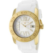 Swiss Legend Women's 10114-yg-02 Commander White Polyurethane Yellow Gold Watch