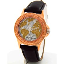 Swiss Master SWM011 Round Rose Gold-tone Case Diamond Women's Watch