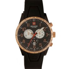 Swiss Military Calibre Watches Men's Red Star Chronograph Black Dial B