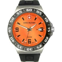 Swiss Military Racer Men's Orange Dial Black Rubber Band Quartz A ...