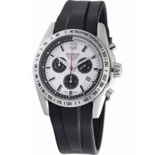 Swiss Military Stainless Steel Chronograph Black Rubber Date Watch