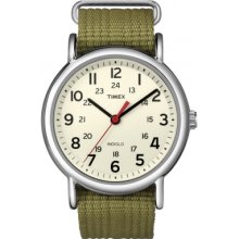 T2N651 Timex Mens Indiglo WEEKENDER Natural Olive Watch