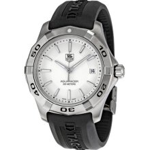 Tag Heuer Aquaracer Silver Dial Black Rubber Strap Mens Watch Wap1111.ft6029