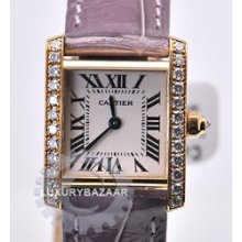 Tank Francaise (RG-Diamonds / Silver / Leather Strap)