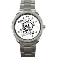 Tattoo Ver 1 Unisex Silver-Tone Sports Metal Watch 09