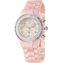 TechnoMarine Women's 'Ceramic' Pink Quartz Diamond Watch