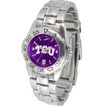 Texas Christian Horned Frogs Sport Steel Band AnoChrome-Ladies Watch