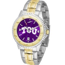 Texas Christian Horned Frogs TCU Mens Two-Tone Anochrome Watch