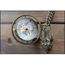 the harry potter mechanical pocket watch TIME TURNER necklace the supernatural vintage style gift idea