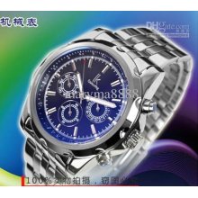 Three Eyes Stainless Steel Automatic Mens Watch Men's Watch Watches